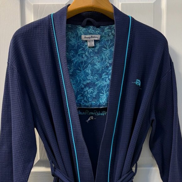 RARE Tommy Bahama Aloha From Paradise Waffle Knit Cotton Robe Size S/M - Picture 3 of 9